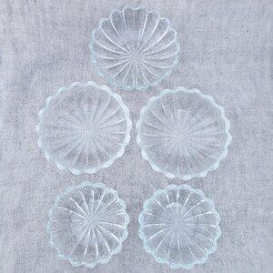 Set 5 Vintage Heisey Crystolite Pressed & Blown Glass Small Bowls